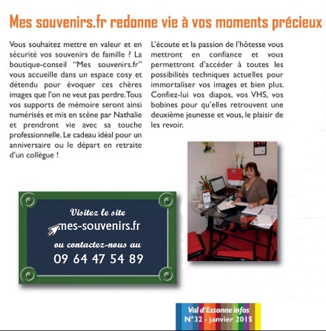 Article dans le Val d'Essonne Infos - Janvier 2015